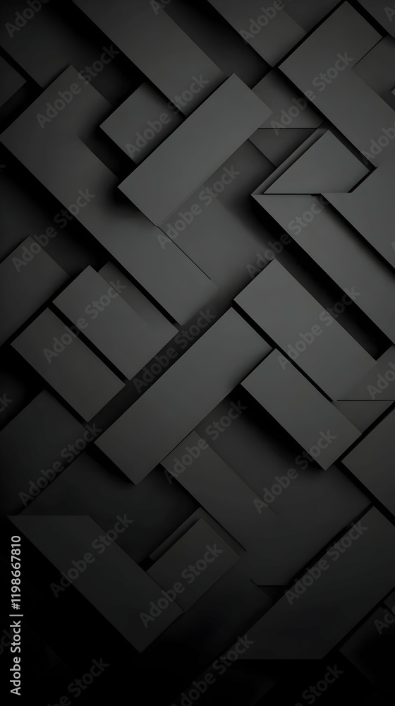 Poster abstract 3d geometric shapes form a dark and intricate pattern seamlessly