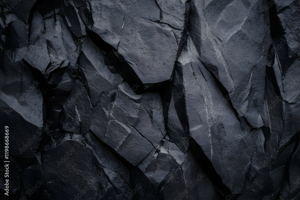 Poster dark rock surface forms a textured natural background with cracks and crevices.