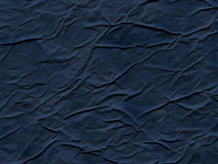 Dark Blue Wrinkled Fabric Texture Background Creates a Rich, Textured Look with Subtle Folds and Creases.