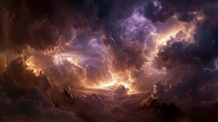 34.Wide-angle view of a severe thunderstorm over Paul's Valley, showcasing a chaotic display of cloud-to-cloud and cloud-to-ground lightning under a turbulent, darkened sky.