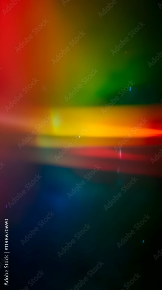 Poster abstract background blurs colors dynamically across spectrum with smooth transitions and light flare
