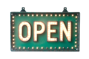 Eye catching Illuminated LED Green OPEN Sign for Retail  Restaurant or Commercial Storefront Entrance