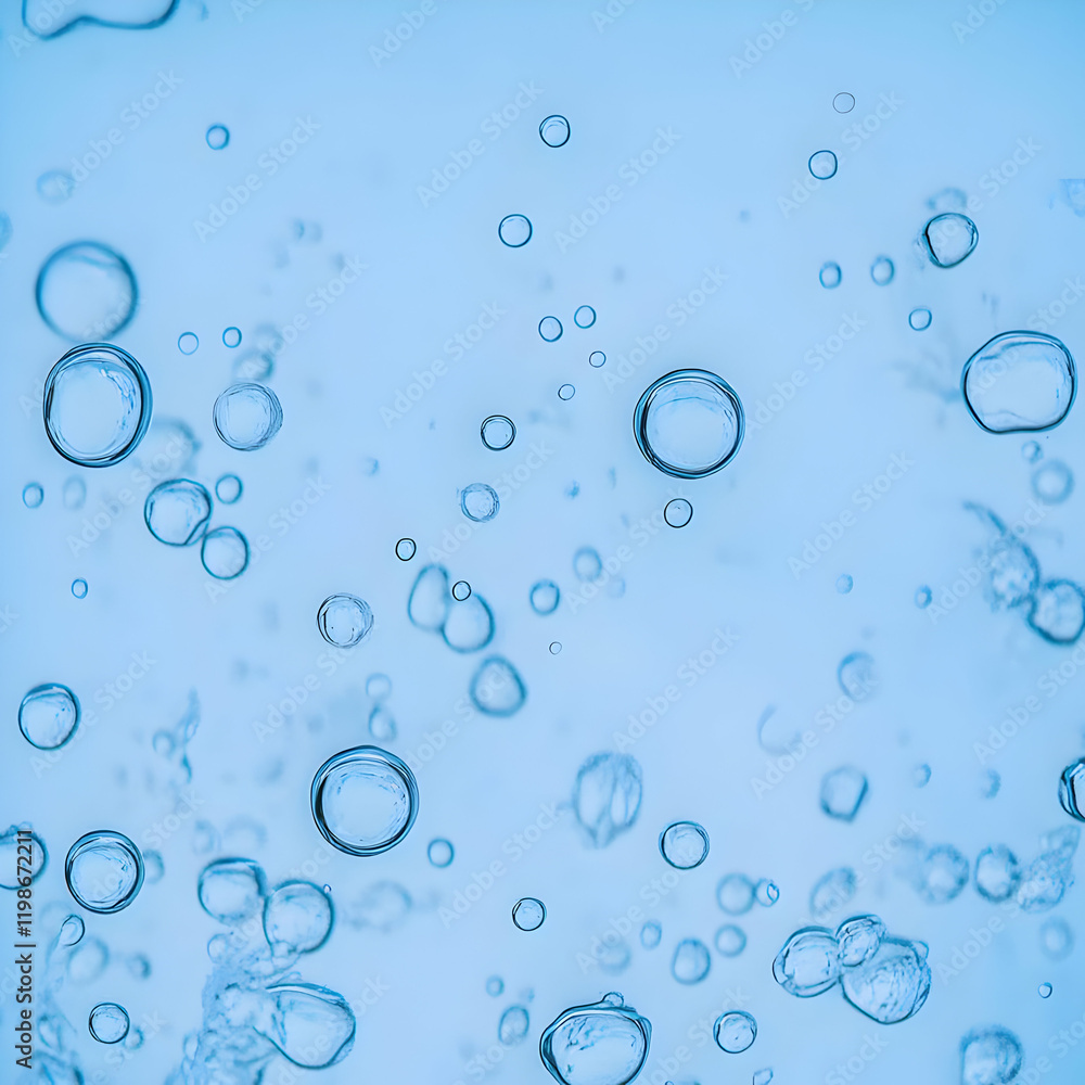 Aufkleber close-up of clear bubbles floating in gently moving water creates a serene and abstract background.