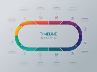 12 Step Timeline Infographic Template