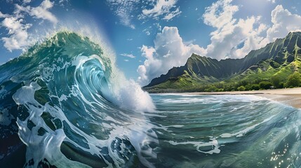 Strong teahupoo waves are threatening to surf.