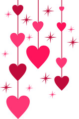 Hanging Pink Heart Corner Decoration