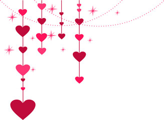 Hanging Pink Heart Corner Decoration