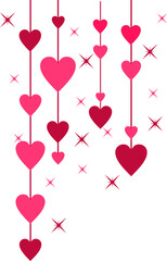 Hanging Pink Heart Corner Decoration