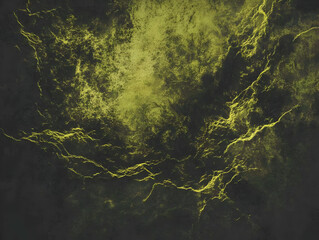 Abstract Dark Green and Yellow Textured Background with Grunge and Scratched Effects