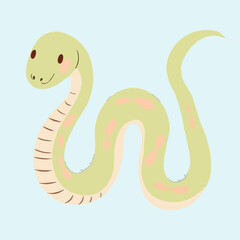 Fototapeta premium Adorable Cartoon Snake Illustration - Cute Vector Design