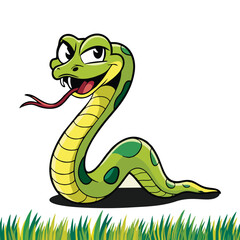 Fototapeta premium Adorable Cartoon Snake Illustration - Cute Vector Design