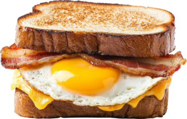 egg and bacon with cheese sandwich