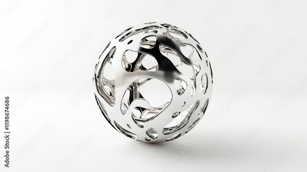 Poster global network rendered in 3d with dynamic depth on solid white background