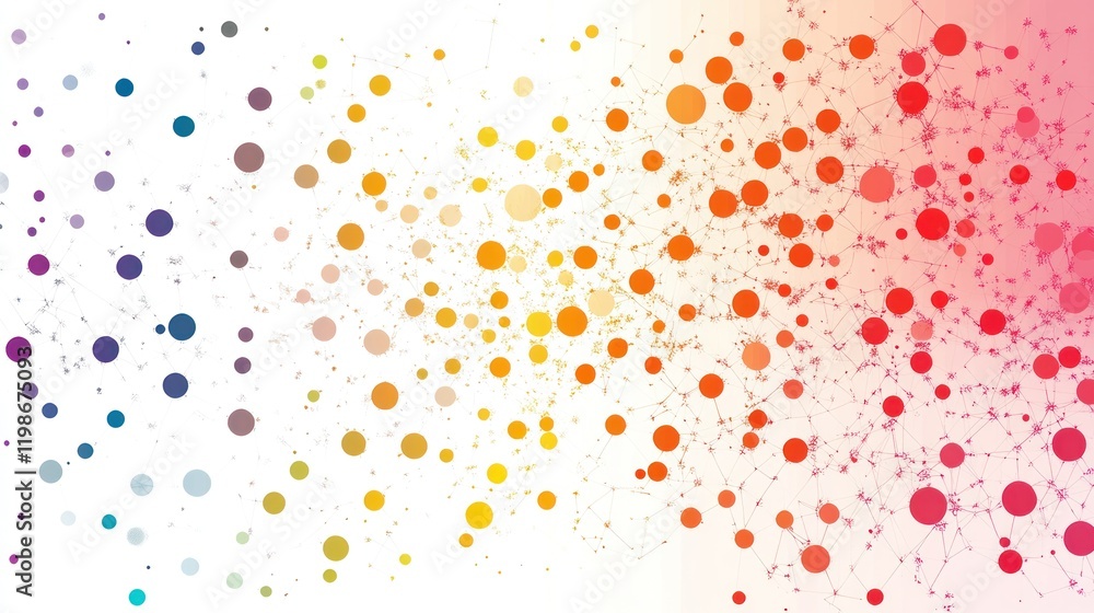 Poster gradient-based dots and triangle network designs.
