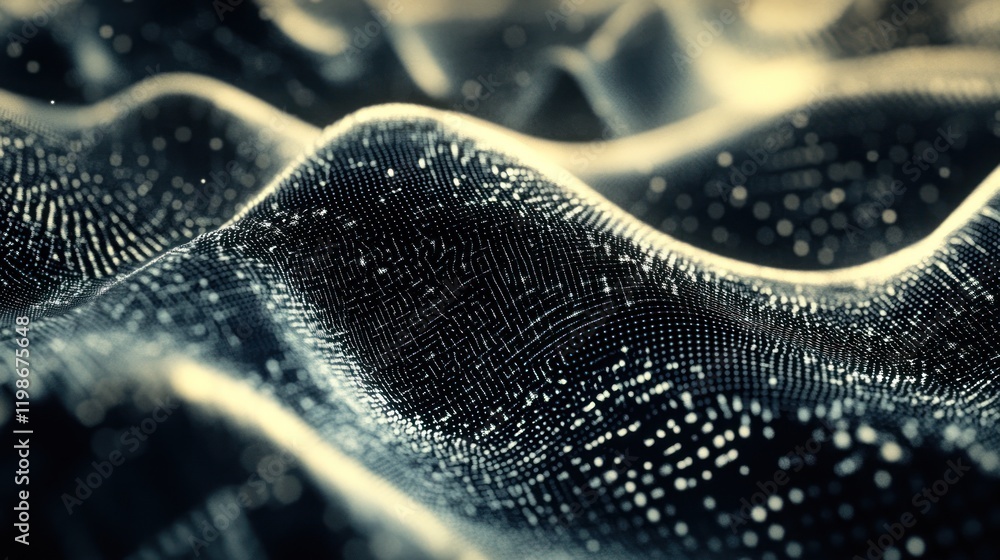 Poster high-tech data mesh abstract design.