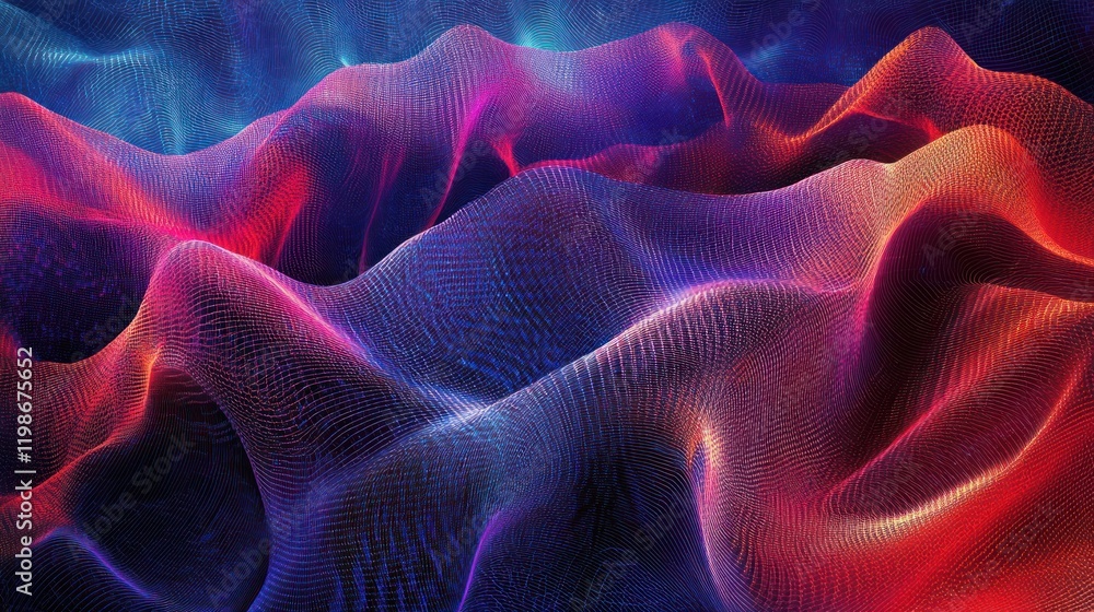 Aufkleber high-tech data mesh abstract design.