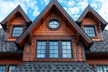 Fototapeta premium House with large window of wood