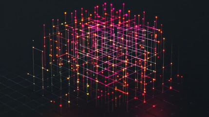 Isometric digital grid with plexus integration.