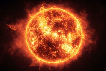 Obraz premium a burning planet sun , Generative AI 