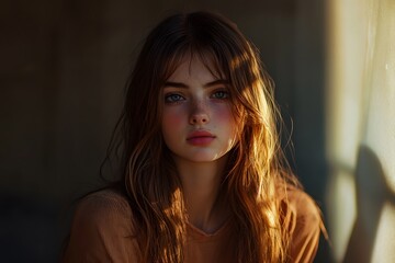 Fototapeta premium The sun shines on a woman , Generative AI 