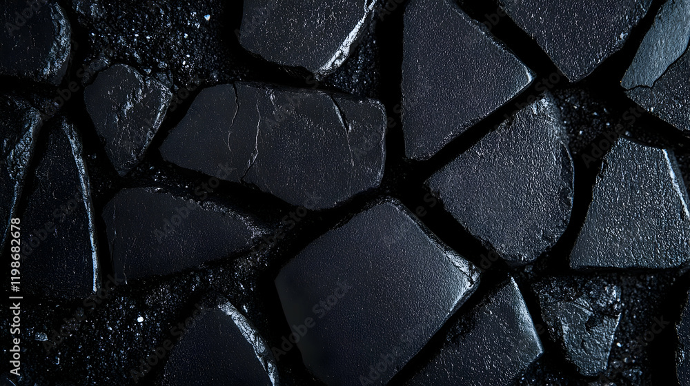 Aufkleber dark cracked stone texture forms a geometric pattern background with rough surface details.