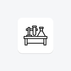 Lab Table line icon , vector, pixel perfect, illustrator file