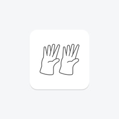 Fototapeta premium Gloves thinline icon , vector, pixel perfect, illustrator file