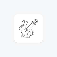 Laboratory Rabbit thinline icon , vector, pixel perfect, illustrator file