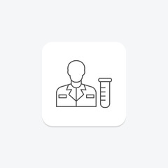 Lab Researcher thinline icon , vector, pixel perfect, illustrator file