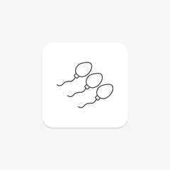 Sperm thinline icon , vector, pixel perfect, illustrator file