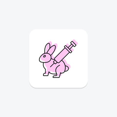 Laboratory Rabbit color shadow thinline icon , vector, pixel perfect, illustrator file