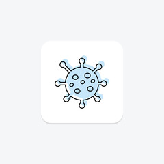 Coronavirus color shadow thinline icon , vector, pixel perfect, illustrator file