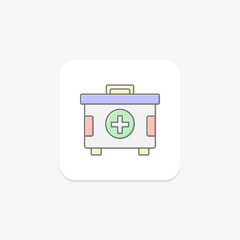 First Aid Kit lineal color icon , vector, pixel perfect, illustrator file