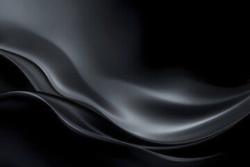 A smooth, flowing abstract design in shades of black and gray, evoking elegance and depth.