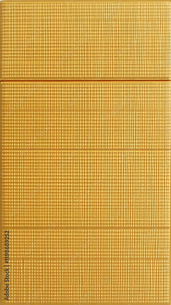 Poster golden textured surface displays a crosshatched pattern with subtle lighting accents.