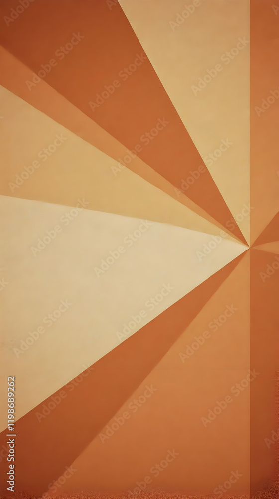 Aufkleber abstract background displays orange and beige triangles converging with subtle texture.