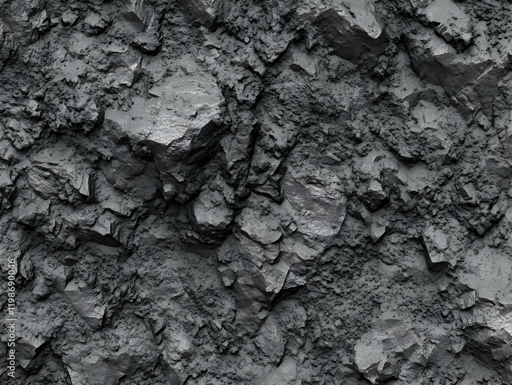 Aufkleber dark gray rock surface texture background with rough and uneven details seamlessly tiled