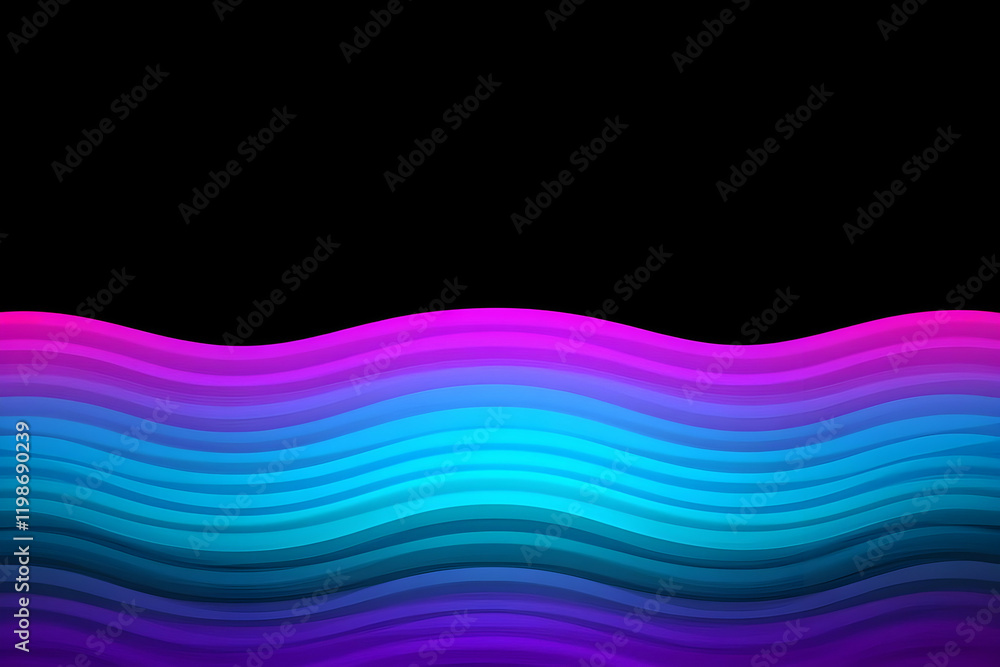 Aufkleber abstract background with colorful wavy lines flowing smoothly across a dark backdrop