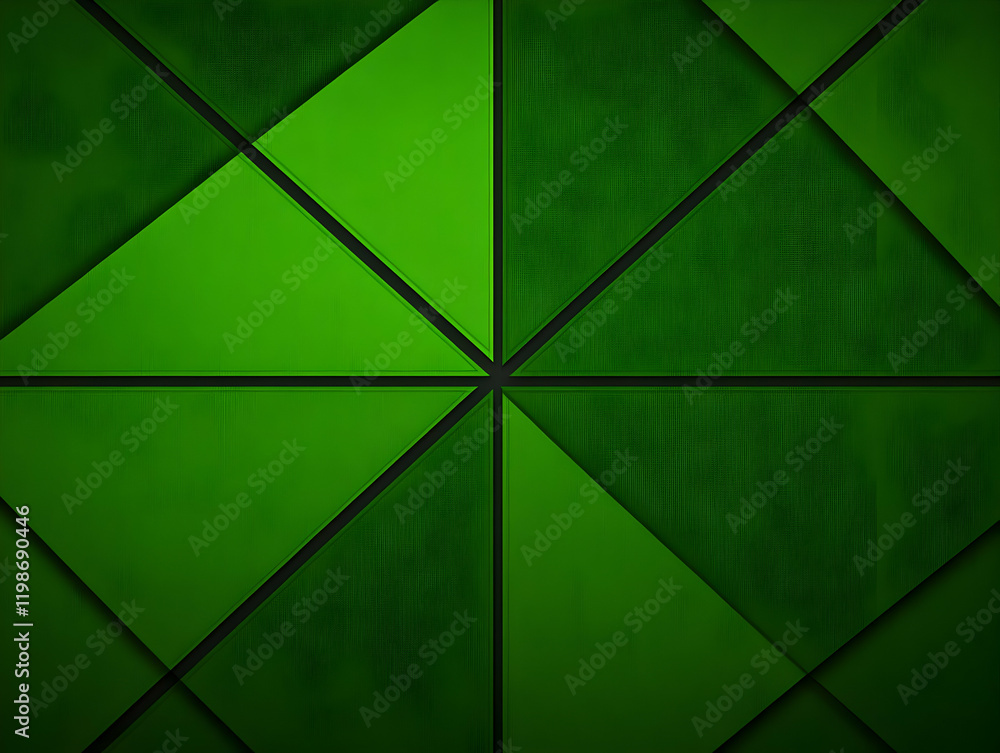 Leinwandbilder green triangles abstract background design with black lines separating each triangle section
