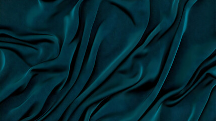 Obraz premium Flowing Teal Fabric Drapes Elegantly, Creating a Smooth, Textured Background