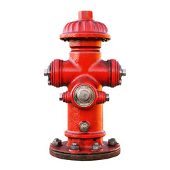 Vibrant Red Fire Hydrant on Urban Street Serving as Critical Emergency Safety Equipment