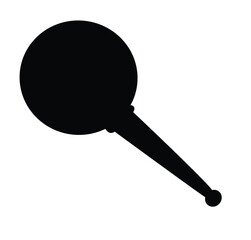 Cute cartoon hand drawn vector mace, gada icon silhouette.