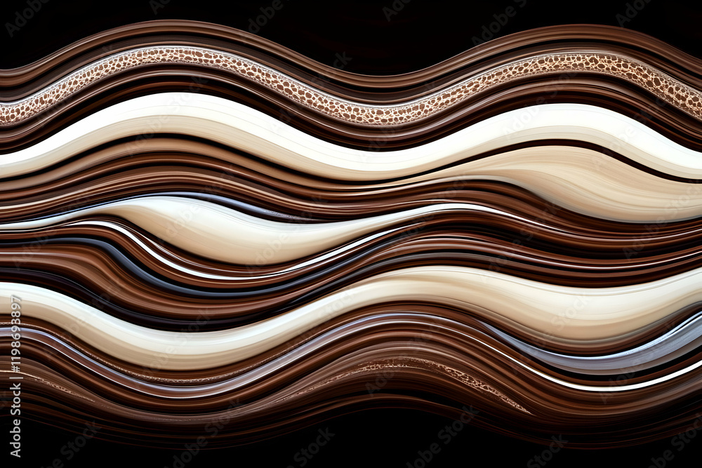 Aufkleber abstract brown and beige wavy lines background creates a visually appealing design with smooth curve