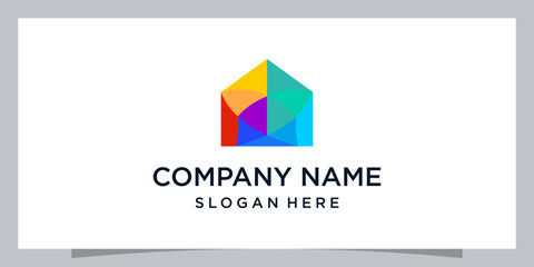 Colorful Modern house illustration
