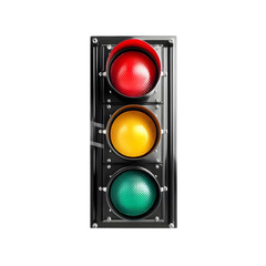 Illuminated Traffic Signal Lights at Road Intersection