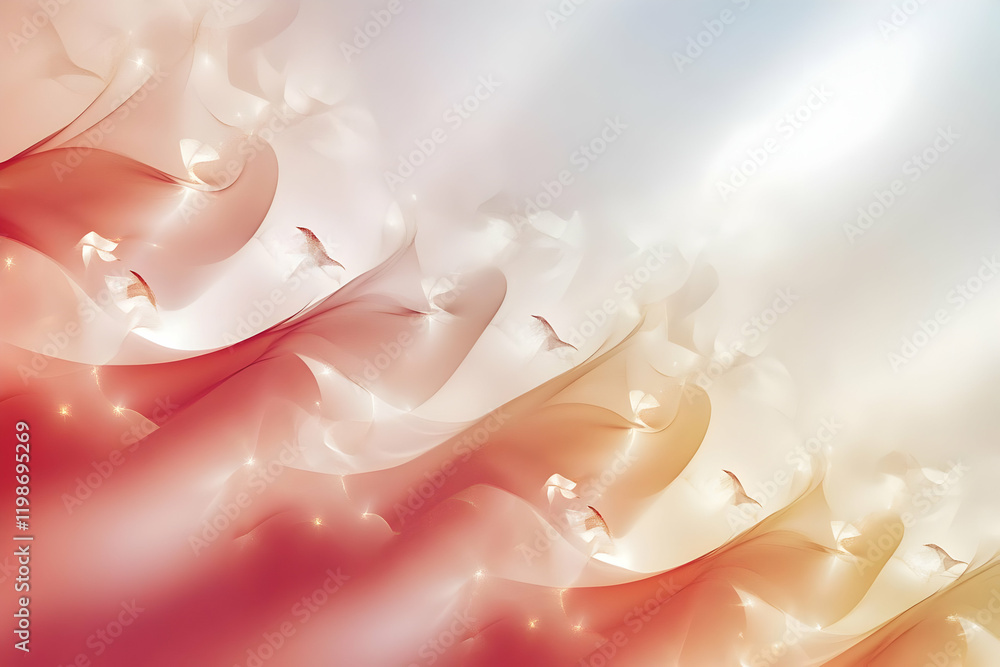 Poster abstract background with flowing shapes and soft colors creates dreamlike atmosphere.