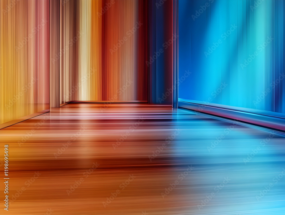 Poster abstract background with orange and blue lines creates a vibrant and dynamic visual experience.