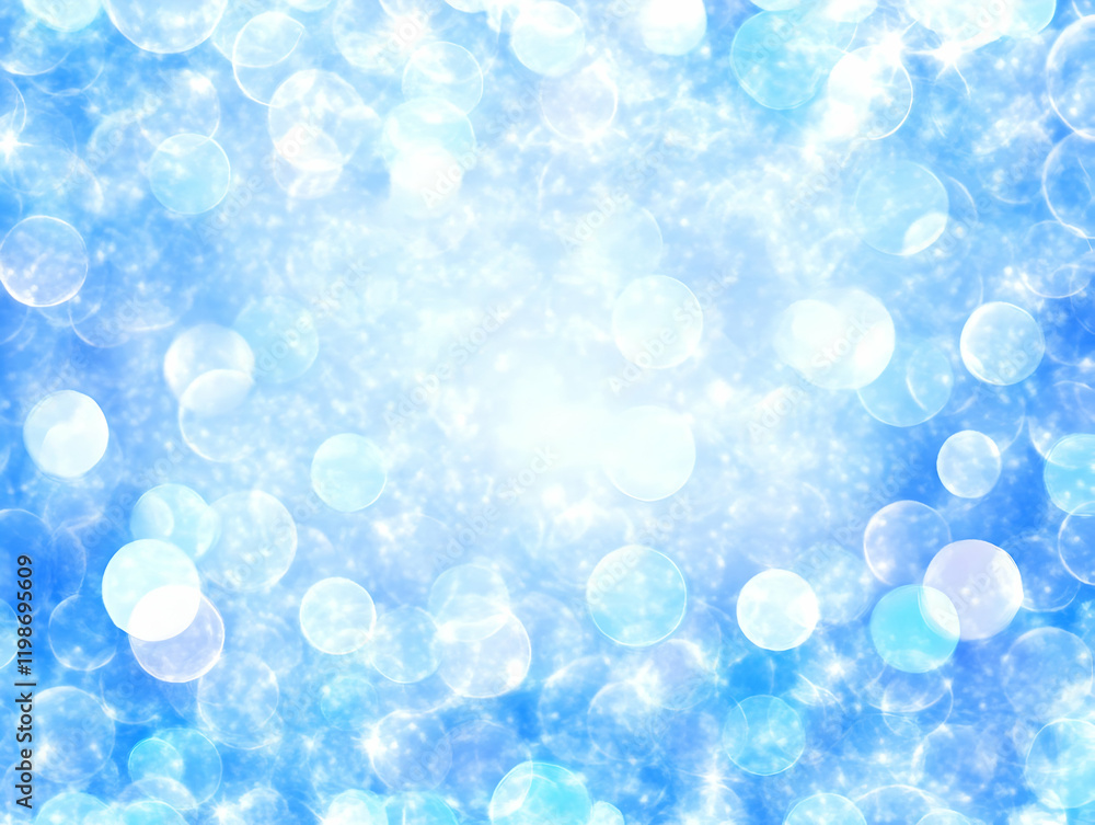 Poster abstract blue background creates a soft, dreamy atmosphere with its gentle bokeh effect and bright c