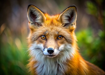 Obraz premium Red Fox Portrait: Close-up of a Wild Fox in its Natural Habitat