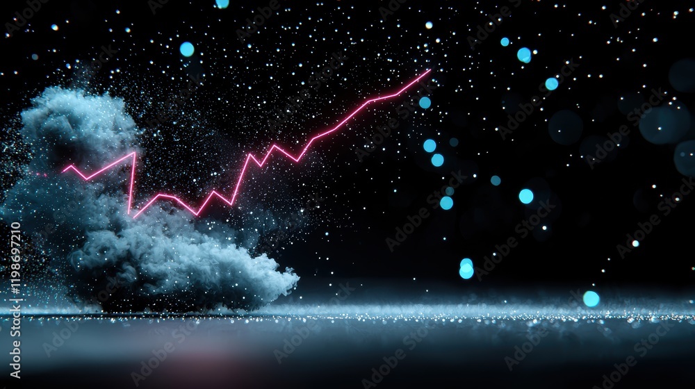 Poster lightning bolts in financial data visualizations: a financial data visualization with lightning bolt